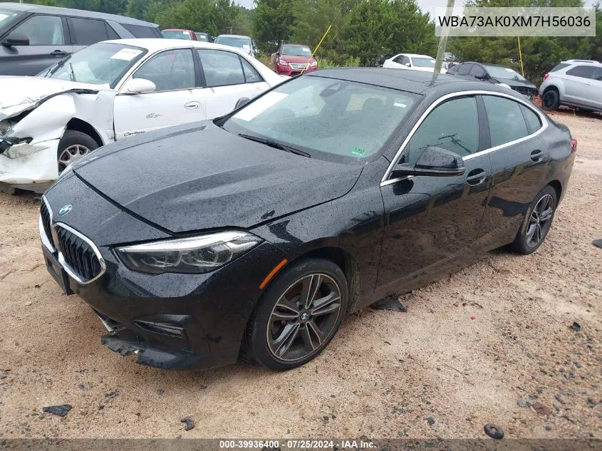 2021 BMW 228I Gran Coupe xDrive VIN: WBA73AK0XM7H56036 Lot: 39936400