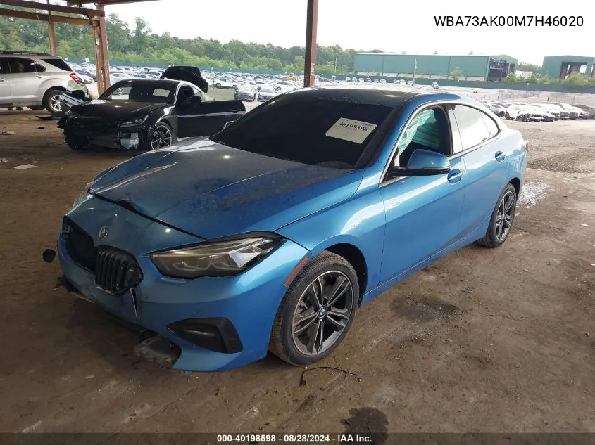 2021 BMW 228I Gran Coupe xDrive VIN: WBA73AK00M7H46020 Lot: 40198598