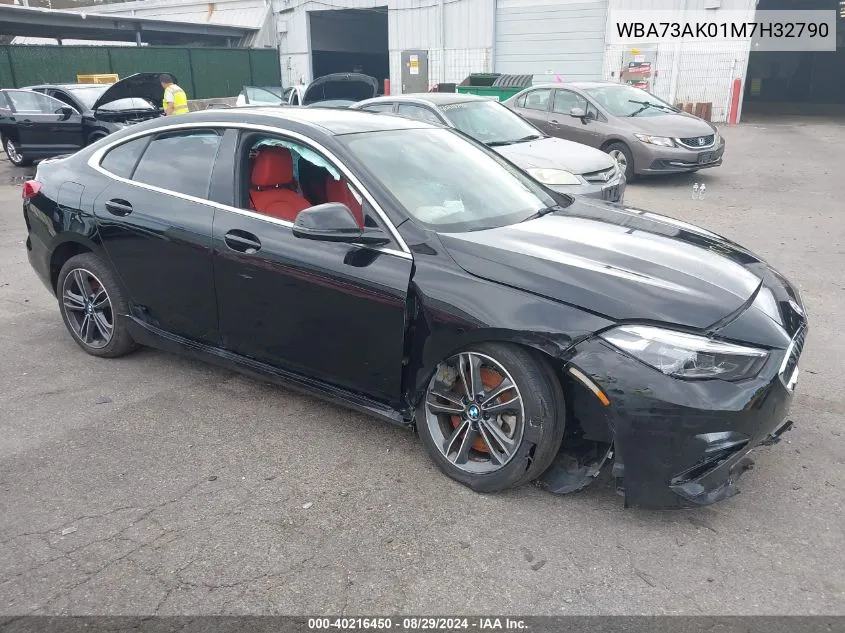 2021 BMW 228I Gran Coupe xDrive VIN: WBA73AK01M7H32790 Lot: 40216450