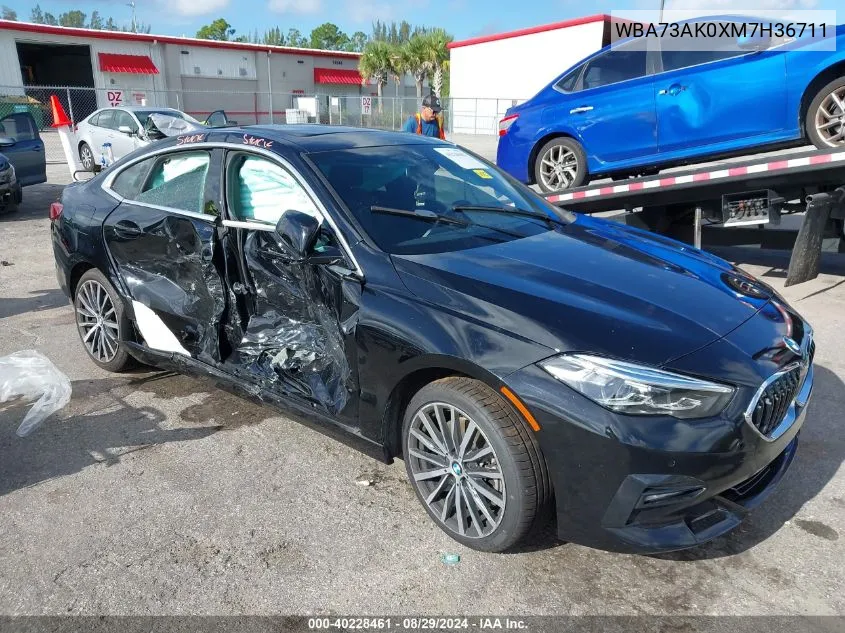 2021 BMW 228I Gran Coupe xDrive VIN: WBA73AK0XM7H36711 Lot: 40228461