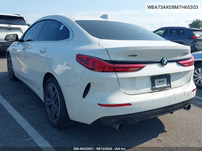 2021 BMW 228I Gran Coupe VIN: WBA73AK08M7H65303 Lot: 40322021