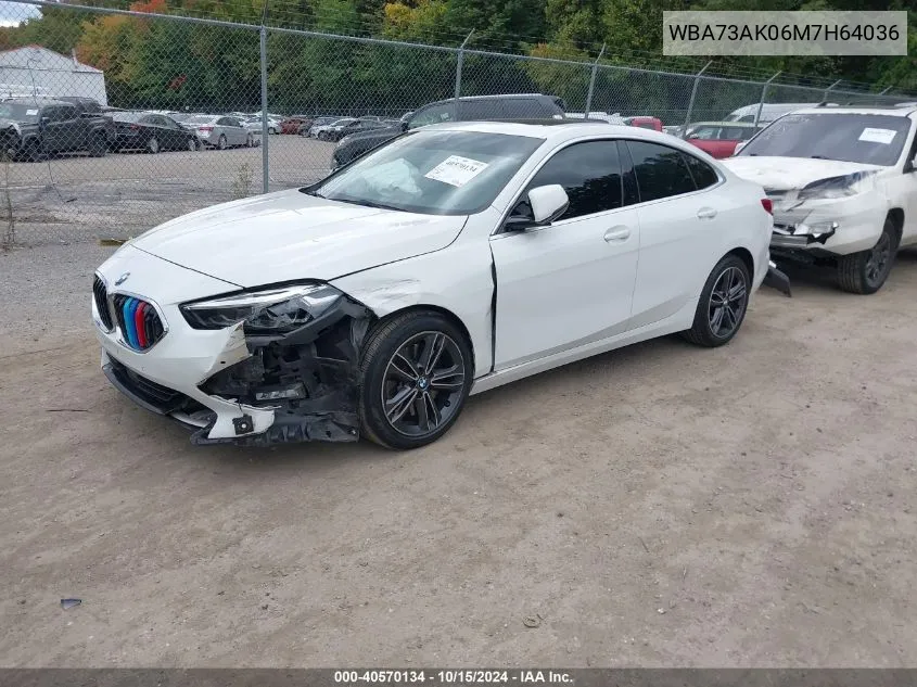 2021 BMW 228I Gran Coupe xDrive VIN: WBA73AK06M7H64036 Lot: 40570134