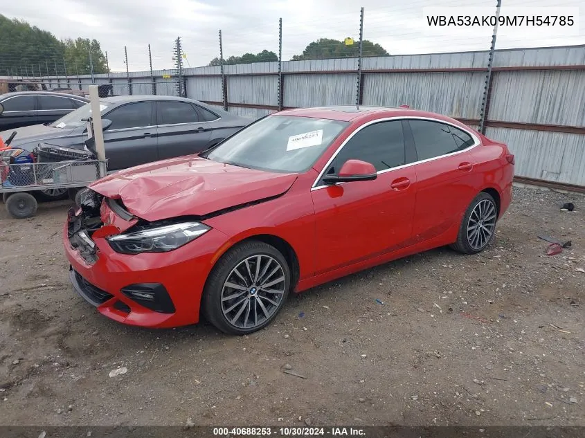 2021 BMW 228I Gran Coupe Sdrive VIN: WBA53AK09M7H54785 Lot: 40688253