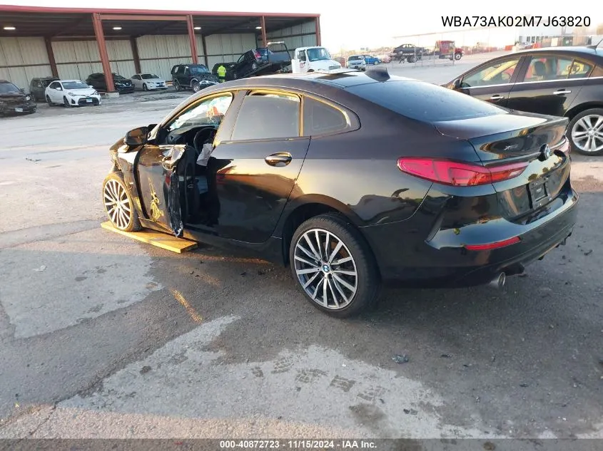 2021 BMW 228I Gran Coupe xDrive VIN: WBA73AK02M7J63820 Lot: 40872723