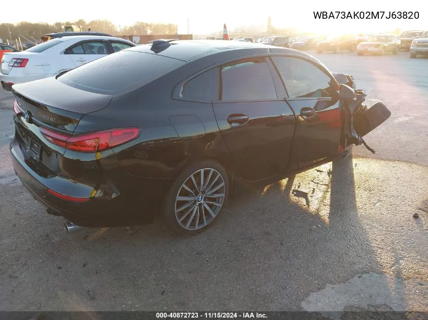 2021 BMW 228I Gran Coupe xDrive VIN: WBA73AK02M7J63820 Lot: 40872723