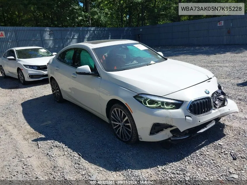 2022 BMW 228 Gran Coupe I xDrive VIN: WBA73AK05N7K95228 Lot: 40325563