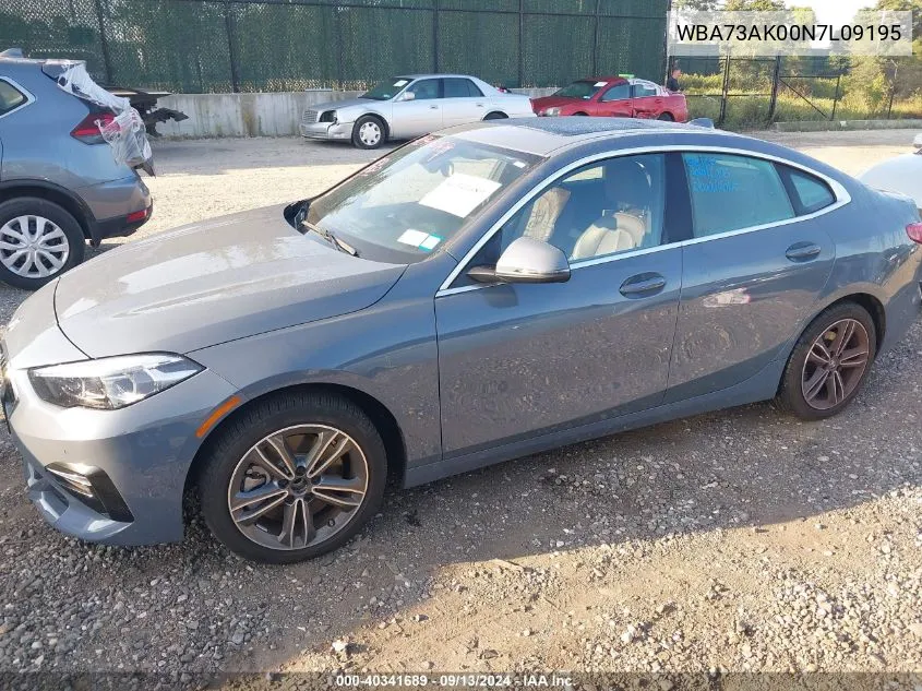 2022 BMW 228 Gran Coupe I xDrive VIN: WBA73AK00N7L09195 Lot: 40341689