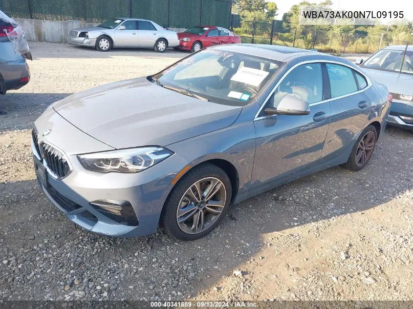 2022 BMW 228 Gran Coupe I xDrive VIN: WBA73AK00N7L09195 Lot: 40341689