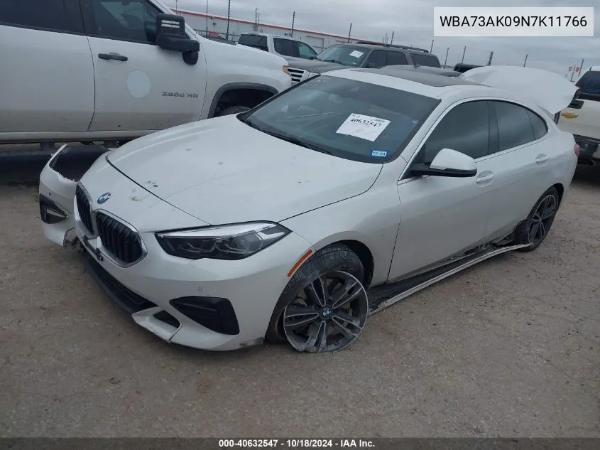 2022 BMW 228 Gran Coupe I xDrive VIN: WBA73AK09N7K11766 Lot: 40632547