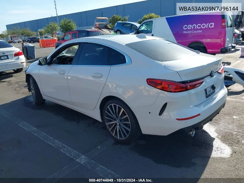 2022 BMW 228 Gran Coupe I Sdrive VIN: WBA53AK09N7J96144 Lot: 40744849