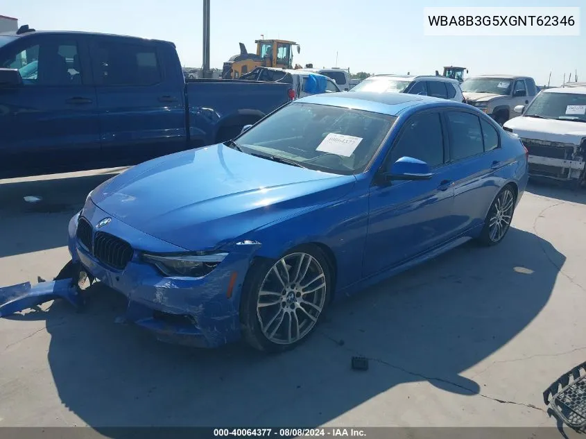 2016 BMW 340I VIN: WBA8B3G5XGNT62346 Lot: 40064377