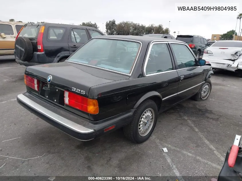 1987 BMW 325 E VIN: WBAAB5409H9804985 Lot: 40623390