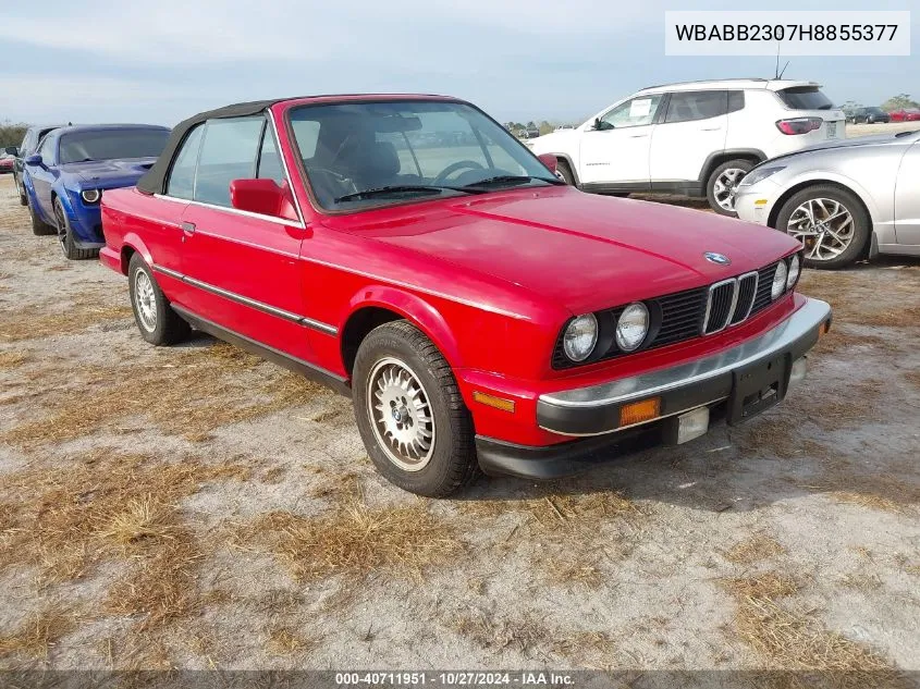 1987 BMW 325 I Automatic VIN: WBABB2307H8855377 Lot: 40711951