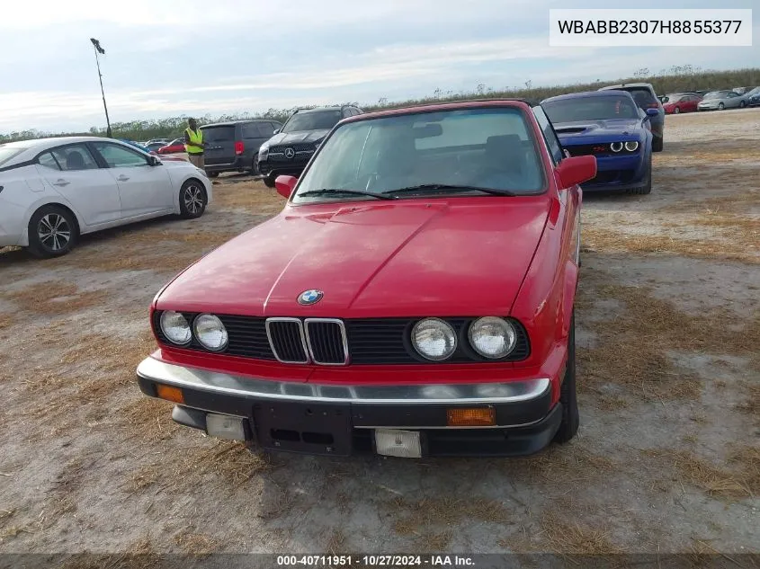 1987 BMW 325 I Automatic VIN: WBABB2307H8855377 Lot: 40711951