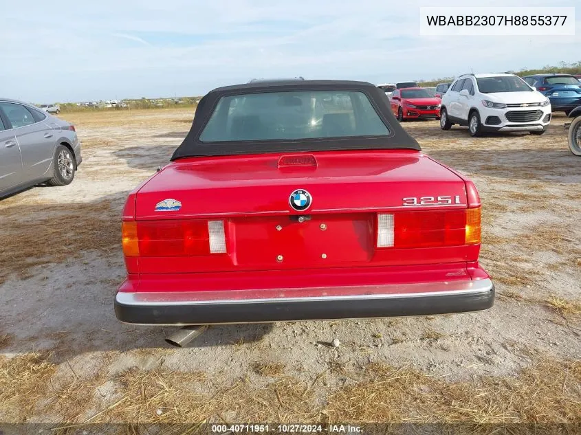 1987 BMW 325 I Automatic VIN: WBABB2307H8855377 Lot: 40711951