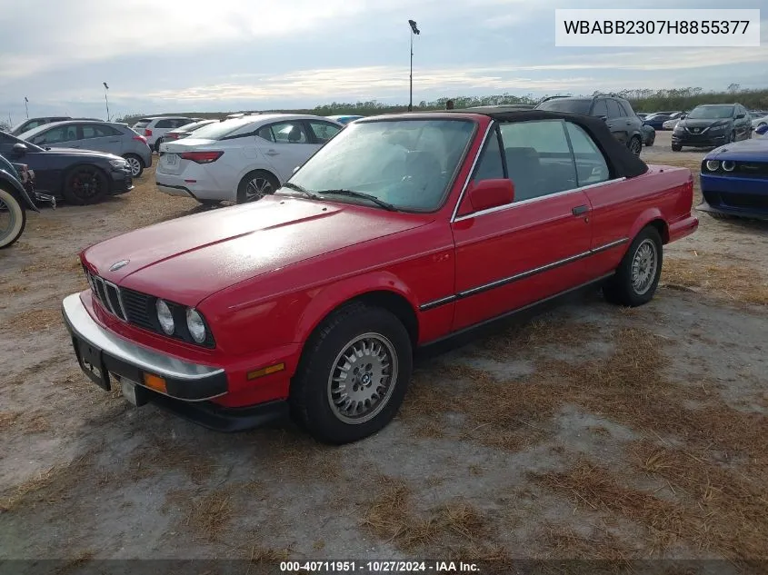 1987 BMW 325 I Automatic VIN: WBABB2307H8855377 Lot: 40711951