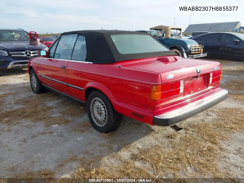 1987 BMW 325 I Automatic VIN: WBABB2307H8855377 Lot: 40711951