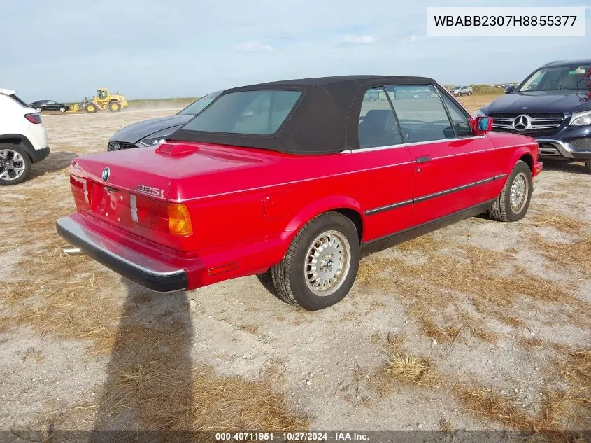 1987 BMW 325 I Automatic VIN: WBABB2307H8855377 Lot: 40711951