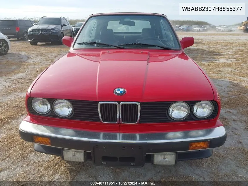 1987 BMW 325 I Automatic VIN: WBABB2307H8855377 Lot: 40711951