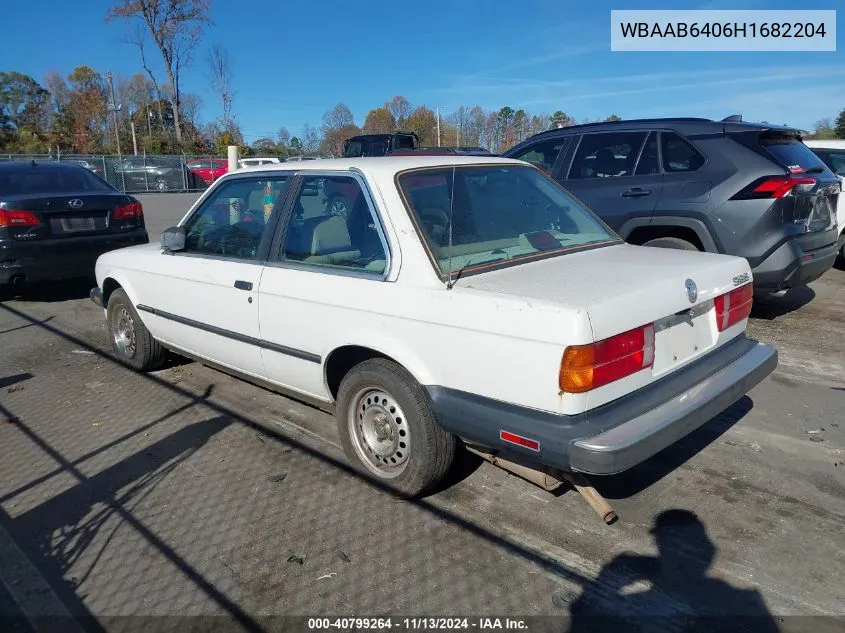 1987 BMW 325 E Automatic/Automatic VIN: WBAAB6406H1682204 Lot: 40799264