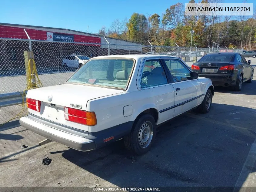 1987 BMW 325 E Automatic/Automatic VIN: WBAAB6406H1682204 Lot: 40799264