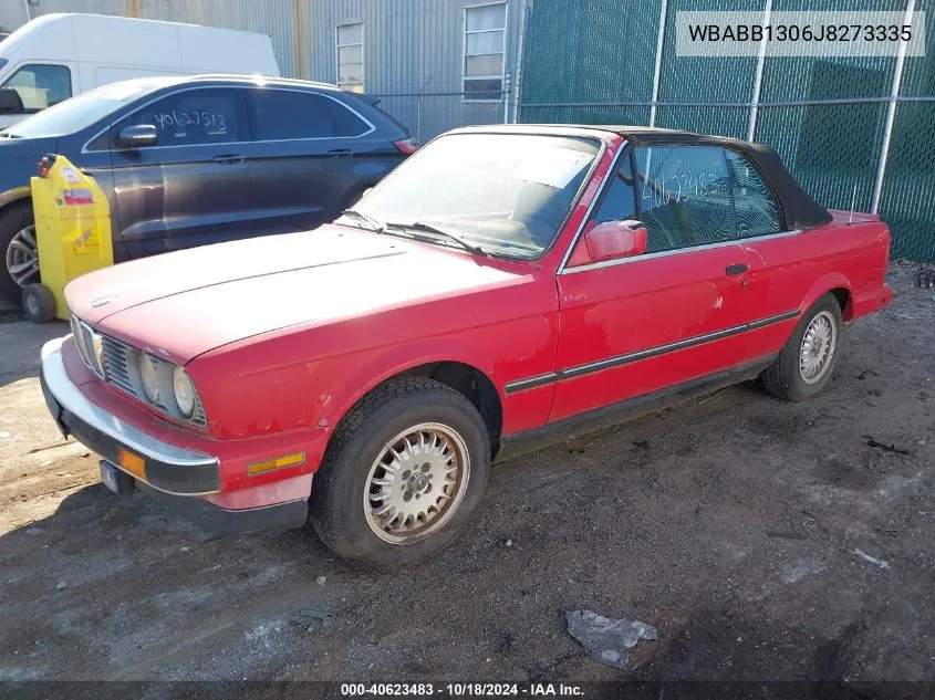 1988 BMW 325 I VIN: WBABB1306J8273335 Lot: 40623483