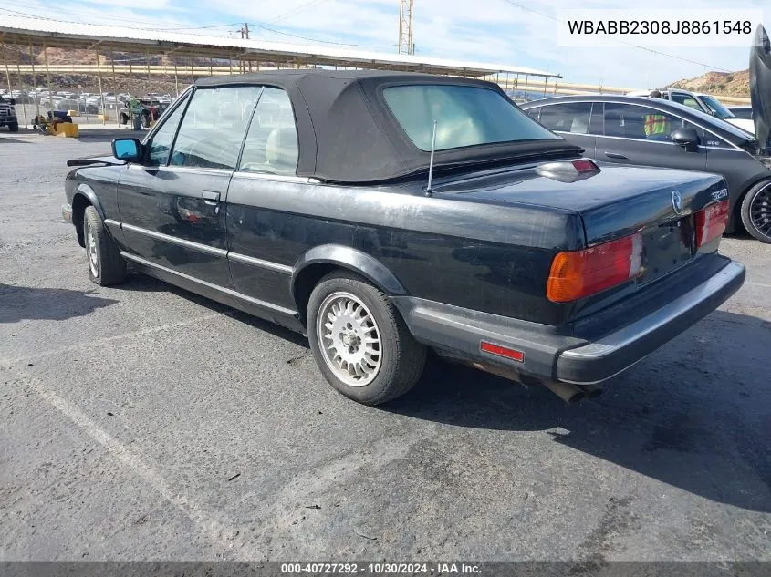 1988 BMW 325 I Automatic VIN: WBABB2308J8861548 Lot: 40727292