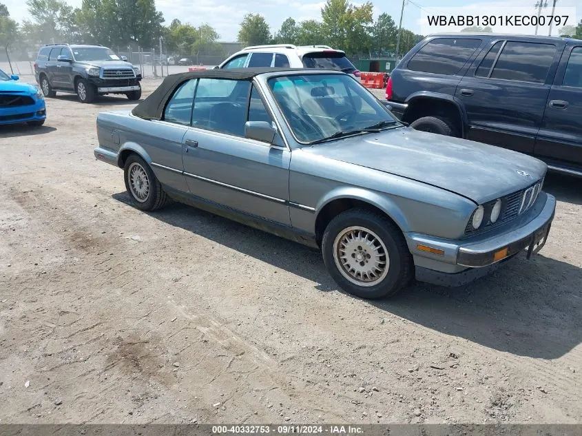 1989 BMW 325 I VIN: WBABB1301KEC00797 Lot: 40332753