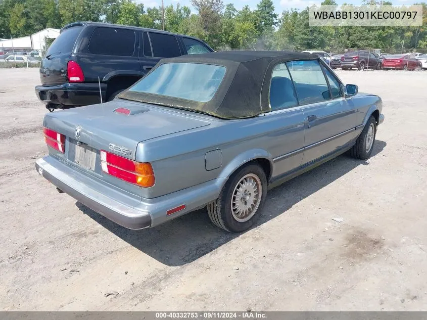 1989 BMW 325 I VIN: WBABB1301KEC00797 Lot: 40332753