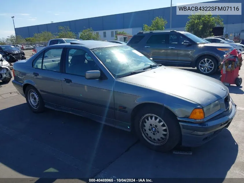 1995 BMW 325 I Automatic VIN: WBACB4322SFM07116 Lot: 40489965