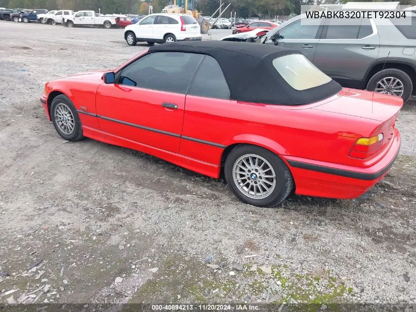 1996 BMW 328 Ic Automatic VIN: WBABK8320TET92304 Lot: 40894213