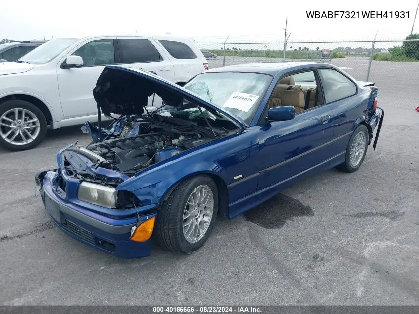 1998 BMW 323Is VIN: WBABF7321WEH41931 Lot: 40186656