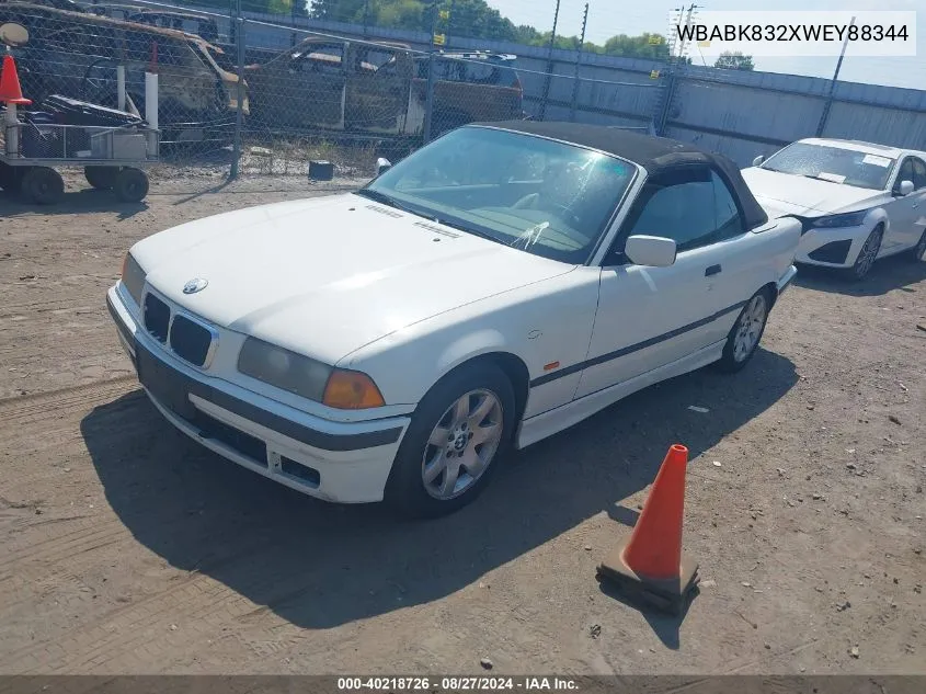 1998 BMW 328Ic VIN: WBABK832XWEY88344 Lot: 40218726