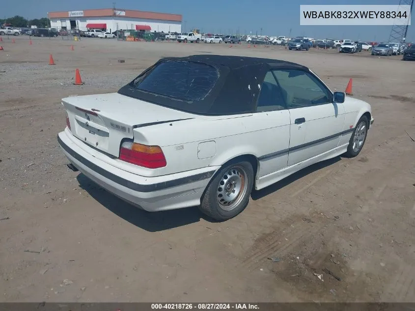 1998 BMW 328Ic VIN: WBABK832XWEY88344 Lot: 40218726