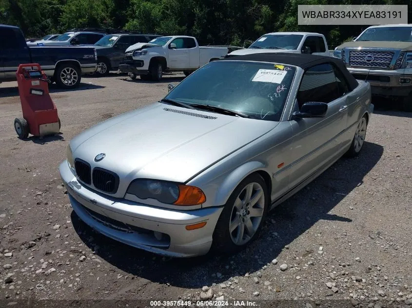 2000 BMW 323Ci VIN: WBABR334XYEA83191 Lot: 39575449