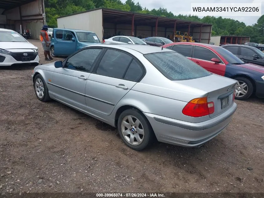 WBAAM3341YCA92206 2000 BMW 323I