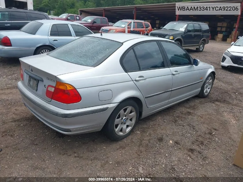 2000 BMW 323I VIN: WBAAM3341YCA92206 Lot: 39965074