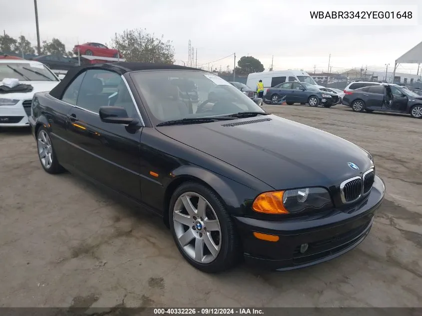 WBABR3342YEG01648 2000 BMW 323 Ci