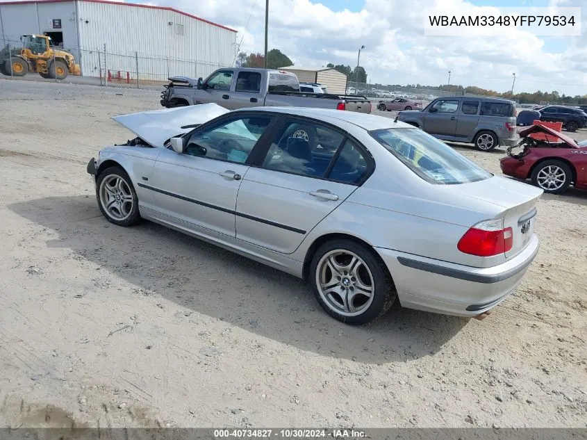 2000 BMW 323I VIN: WBAAM3348YFP79534 Lot: 40734827