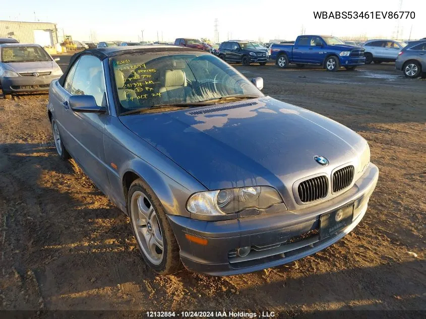 2001 BMW 3 Series VIN: WBABS53461EV86770 Lot: 12132854