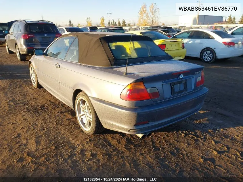 2001 BMW 3 Series VIN: WBABS53461EV86770 Lot: 12132854