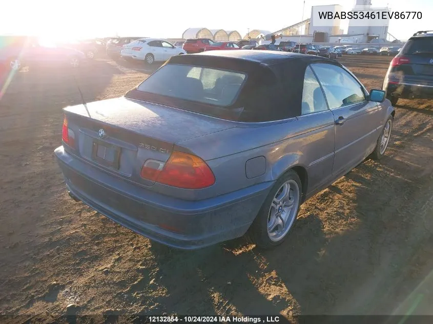 2001 BMW 3 Series VIN: WBABS53461EV86770 Lot: 12132854