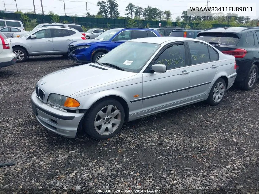 2001 BMW 325I VIN: WBAAV33411FU89011 Lot: 39367620