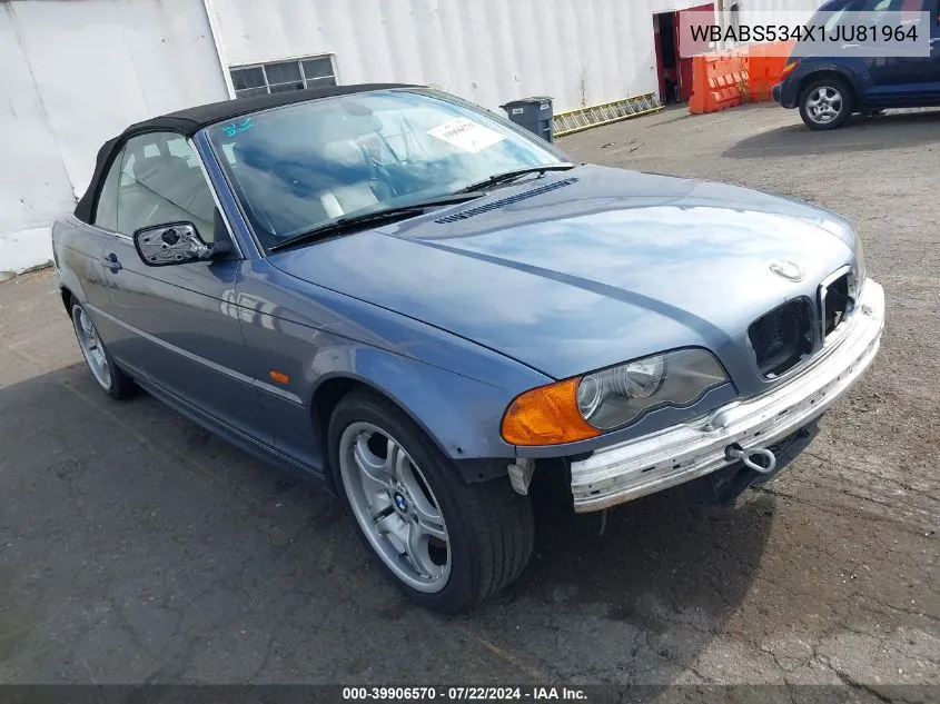 2001 BMW 330Ci VIN: WBABS534X1JU81964 Lot: 39906570