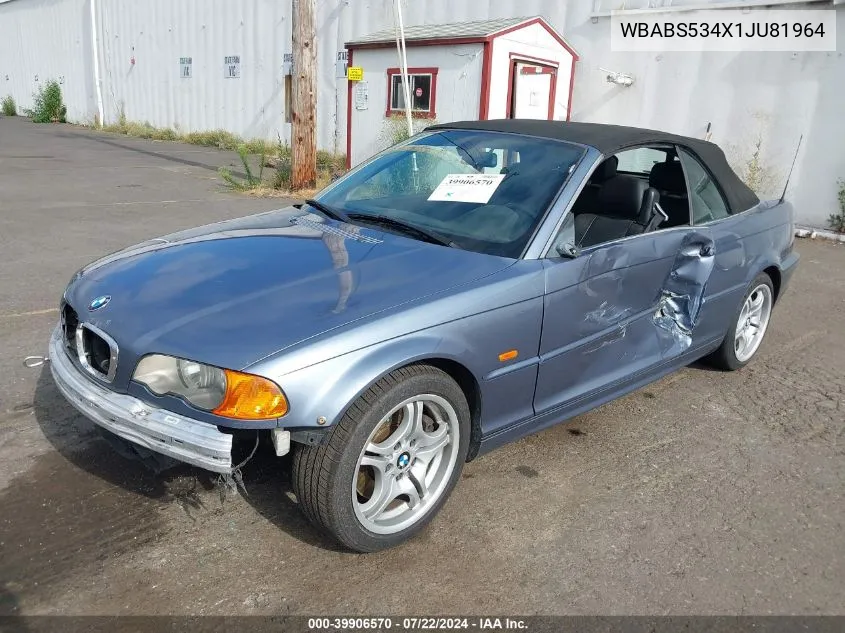 2001 BMW 330Ci VIN: WBABS534X1JU81964 Lot: 39906570