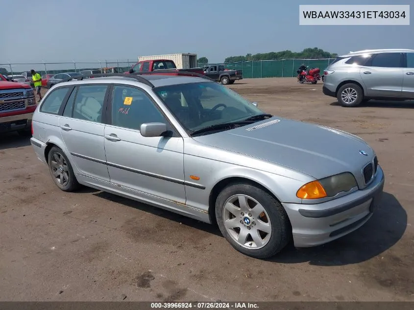 2001 BMW 325I VIN: WBAAW33431ET43034 Lot: 39966924