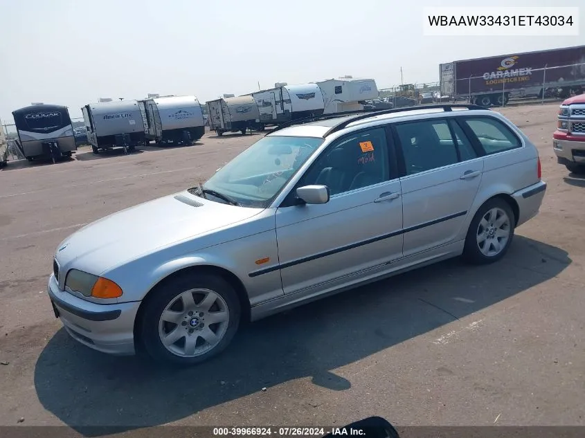 2001 BMW 325I VIN: WBAAW33431ET43034 Lot: 39966924