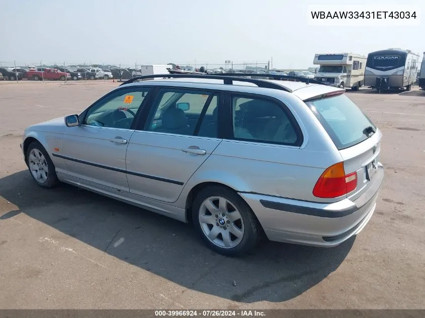 WBAAW33431ET43034 2001 BMW 325I