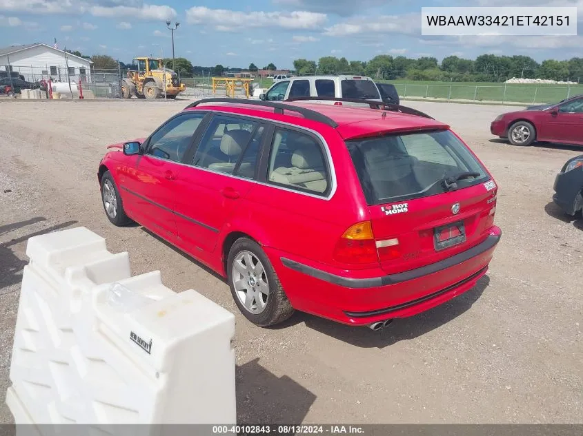 2001 BMW 325I VIN: WBAAW33421ET42151 Lot: 40102843