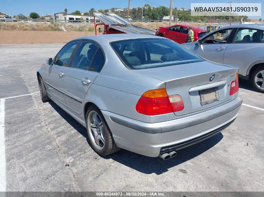 2001 BMW 330I VIN: WBAAV53481JS90319 Lot: 40244972